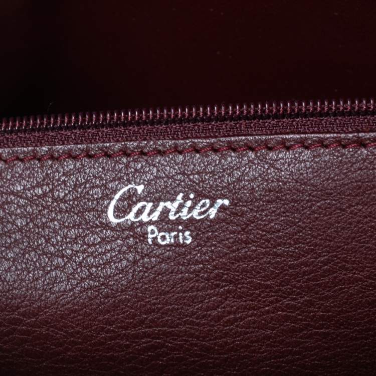 Pre Owned Cartier Burgundy Leather Happy Birthday Cabochon Flap Bag