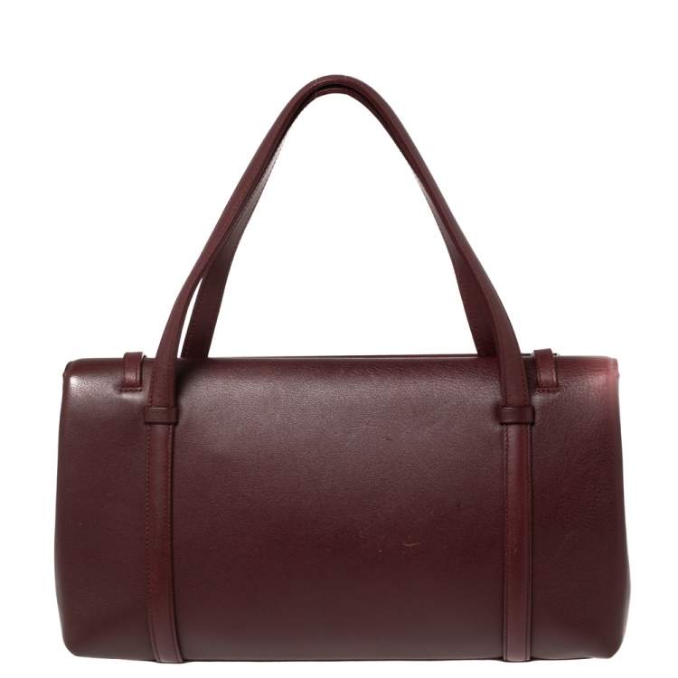 Pre Owned Cartier Burgundy Leather Happy Birthday Cabochon Flap Bag