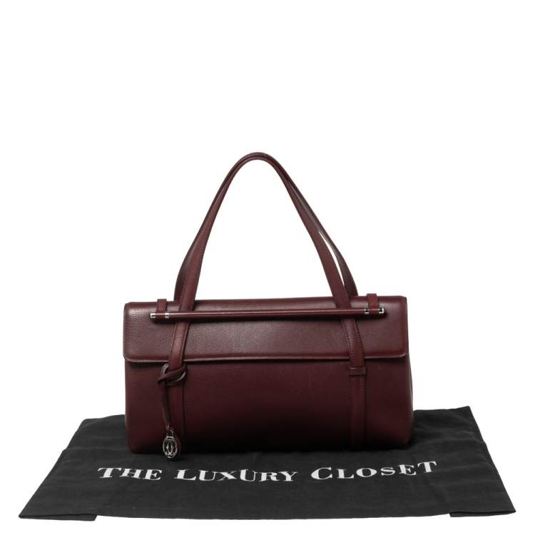 Pre Owned Cartier Burgundy Leather Happy Birthday Cabochon Flap Bag