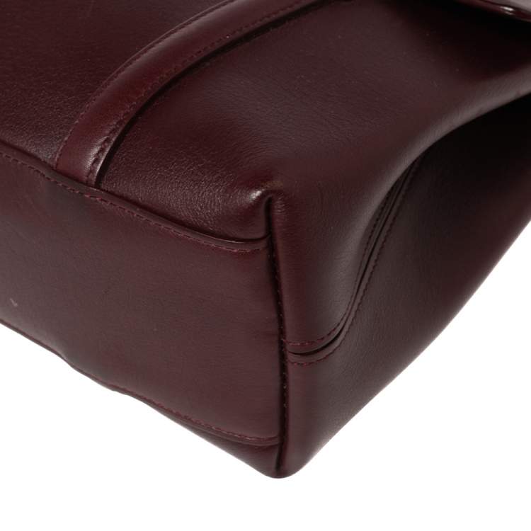 Pre Owned Cartier Burgundy Leather Happy Birthday Cabochon Flap Bag