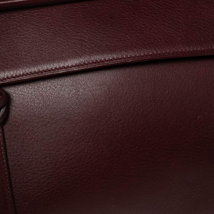 Pre Owned Cartier Burgundy Leather Happy Birthday Cabochon Flap Bag