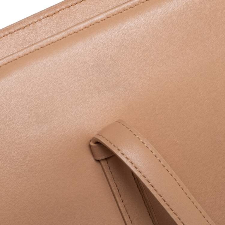 Pre Owned Cartier Beige Leather Cabochon Tote 