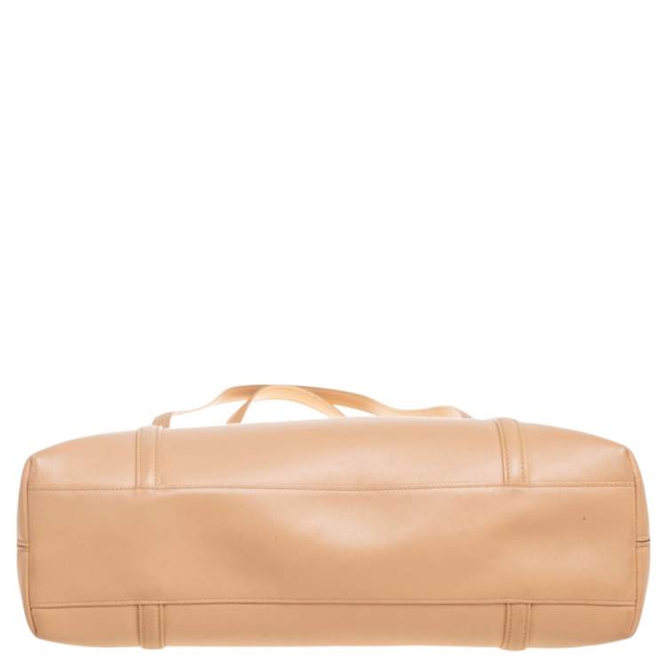 Pre Owned Cartier Beige Leather Cabochon Tote 