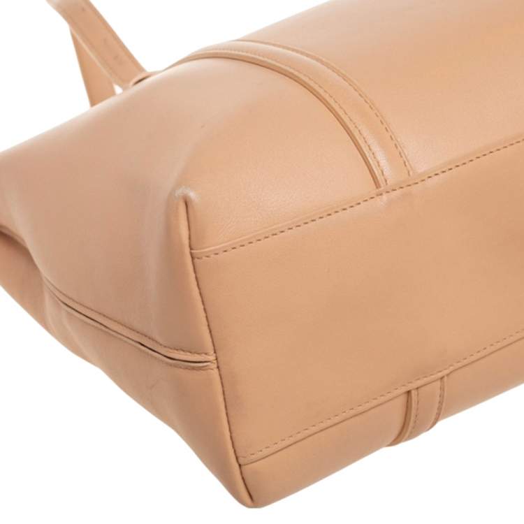 Pre Owned Cartier Beige Leather Cabochon Tote 
