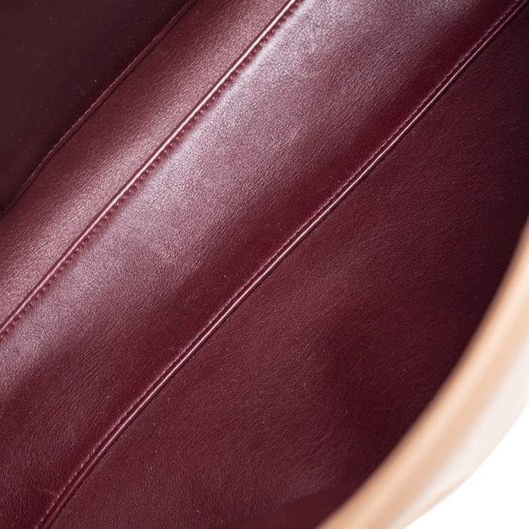 Pre Owned Cartier Beige Leather Cabochon Tote 