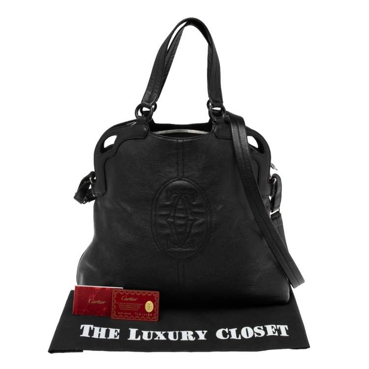 Pre Owned Cartier Black Leather Marcello de Cartier Satchel