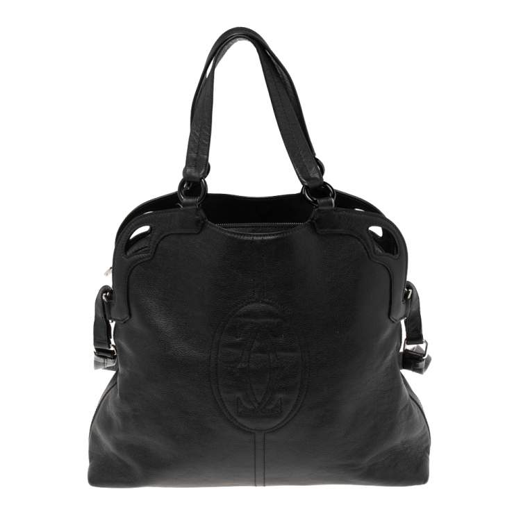 Pre Owned Cartier Black Leather Marcello de Cartier Satchel