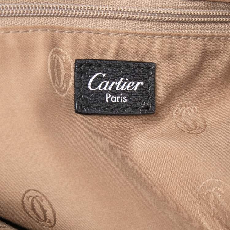 Pre Owned Cartier Black Leather Marcello de Cartier Satchel