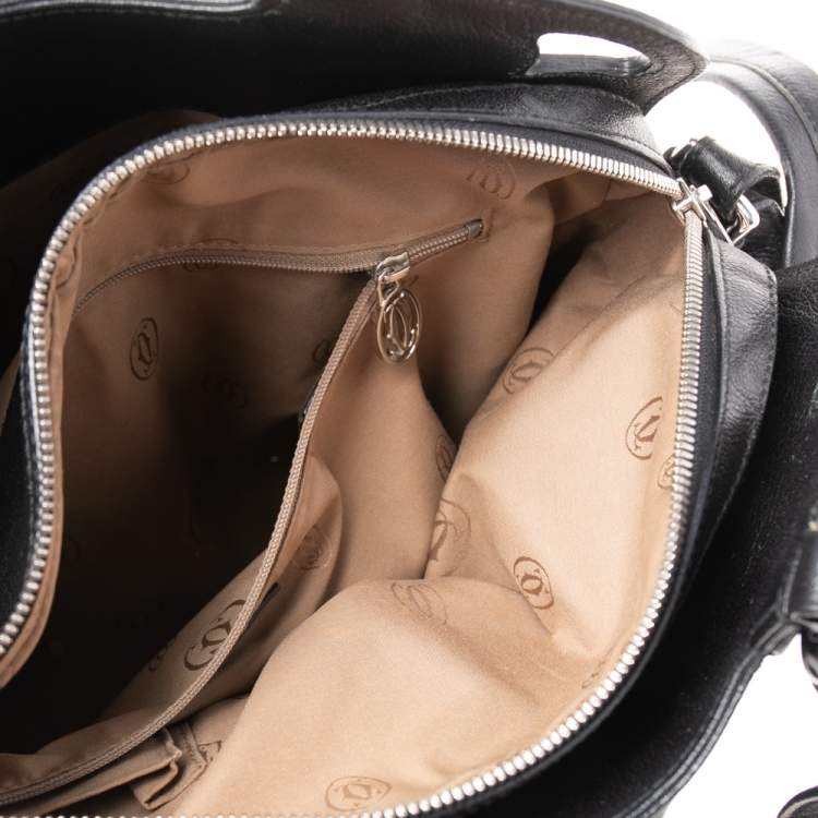 Pre Owned Cartier Black Leather Marcello de Cartier Satchel