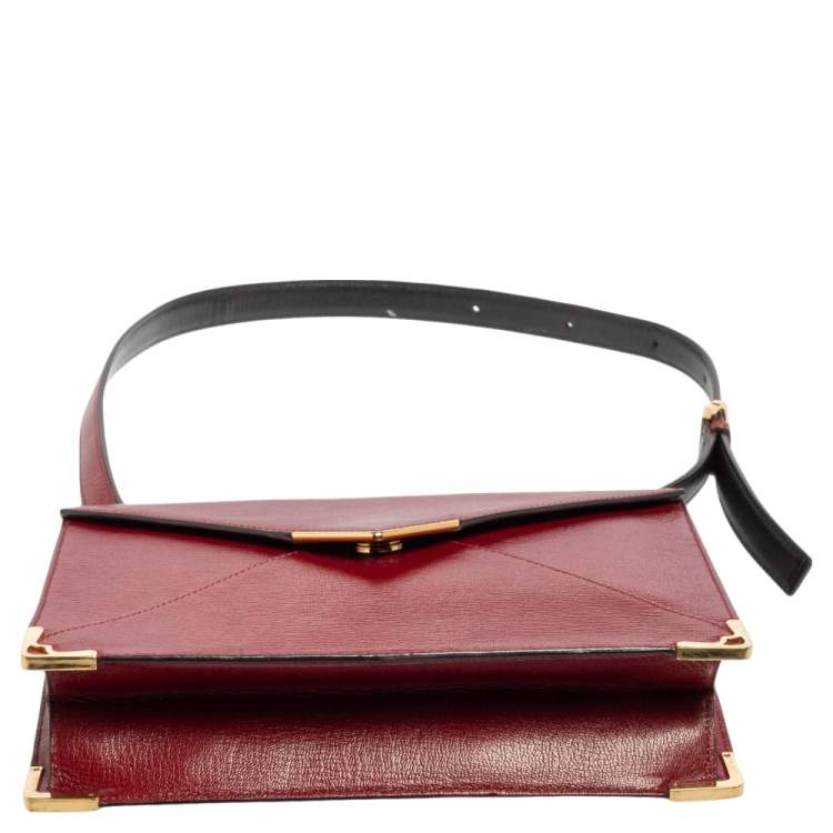 Pre Owned Cartier Red Leather Envelope Shoulder Bag