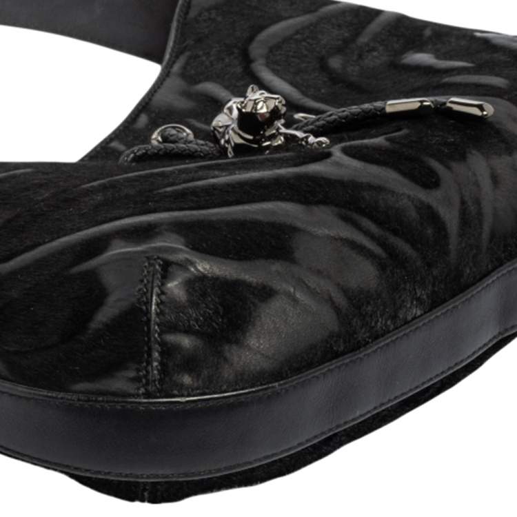 مملوكة مسبقًا Cartier Black Calfhair and Leather Small Panthere de Cartier Bag