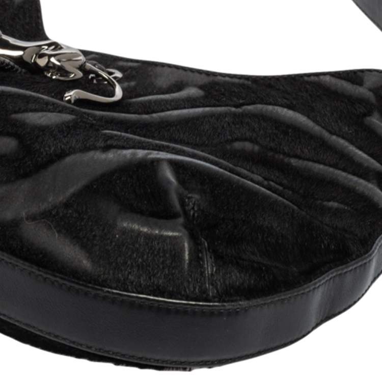 مملوكة مسبقًا Cartier Black Calfhair and Leather Small Panthere de Cartier Bag