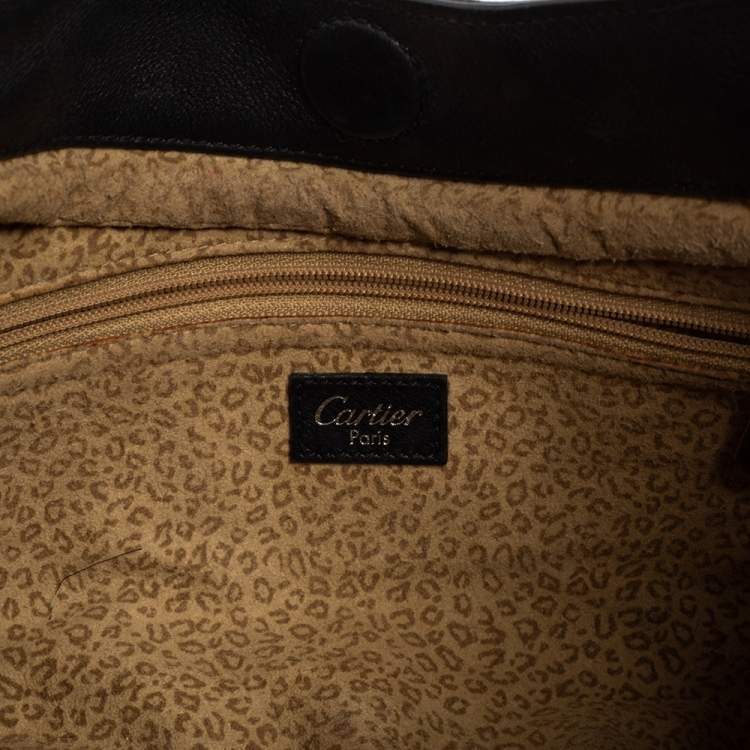 مملوكة مسبقًا Cartier Black Calfhair and Leather Small Panthere de Cartier Bag