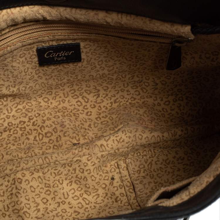 مملوكة مسبقًا Cartier Black Calfhair and Leather Small Panthere de Cartier Bag