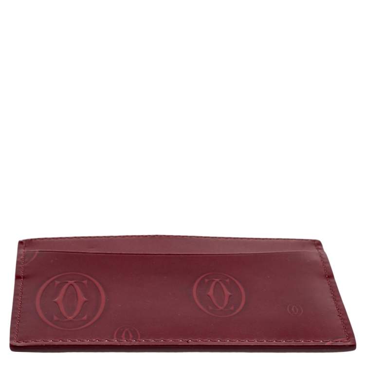 Pre Owned Cartier Red Patent Leather Happy Birthday Card Holder