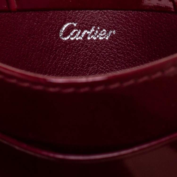 Pre Owned Cartier Red Patent Leather Happy Birthday Card Holder