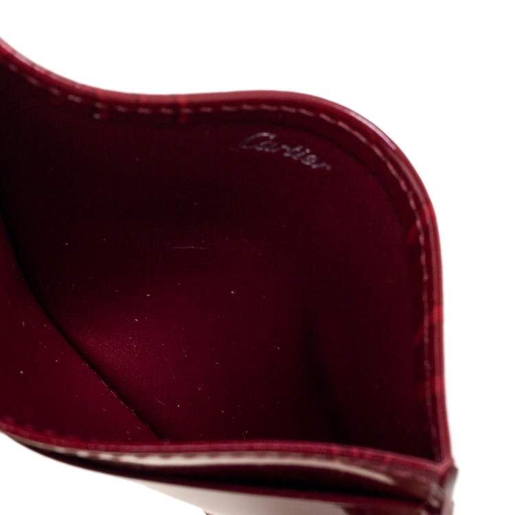 Pre Owned Cartier Red Patent Leather Happy Birthday Card Holder