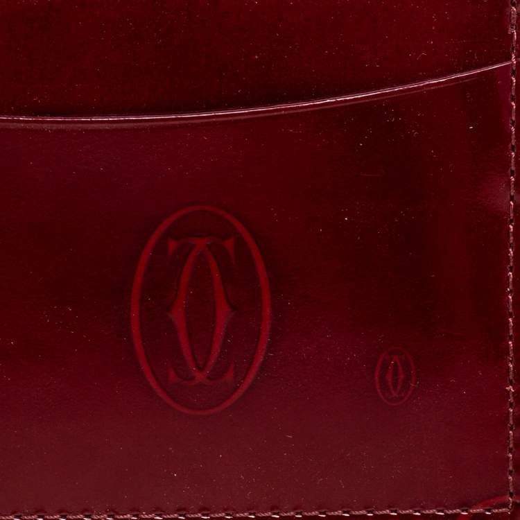 Pre Owned Cartier Red Patent Leather Happy Birthday Card Holder