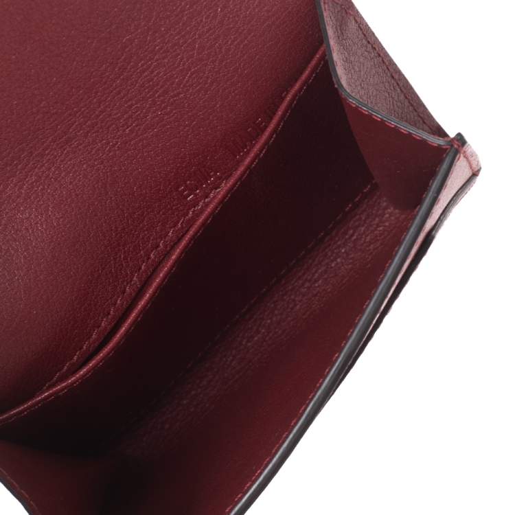 Pre Owned Cartier Red Leather C de Cartier Compact Wallet