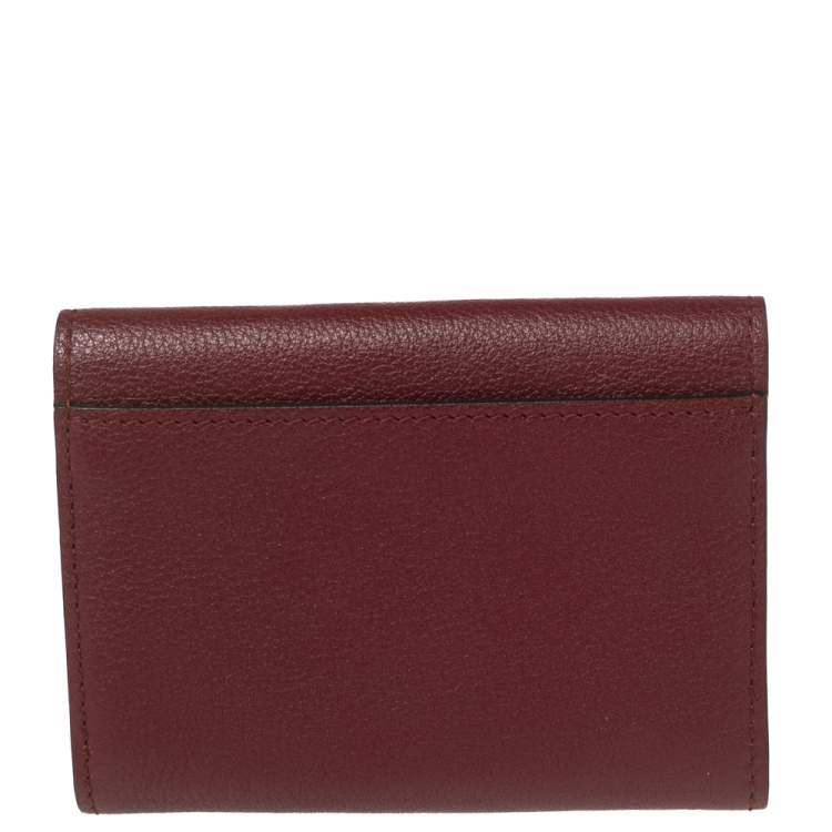 Pre Owned Cartier Red Leather C de Cartier Compact Wallet