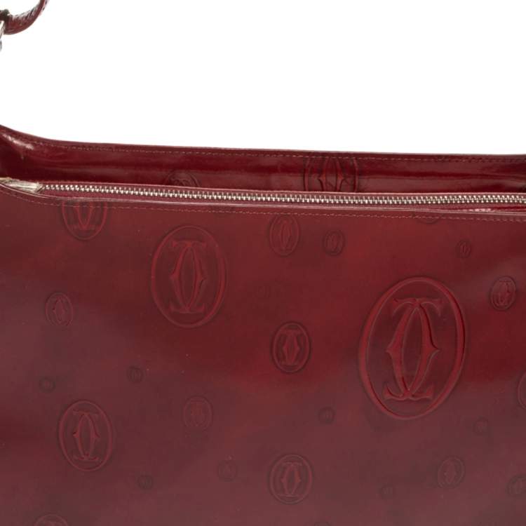 مملوكة مسبقًا Cartier Red Glossy Leather Happy Birthday Shoulder Bag