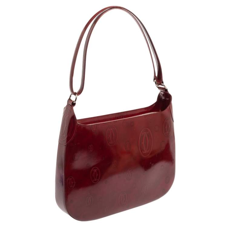 مملوكة مسبقًا Cartier Red Glossy Leather Happy Birthday Shoulder Bag