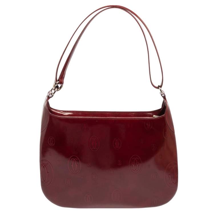 مملوكة مسبقًا Cartier Red Glossy Leather Happy Birthday Shoulder Bag