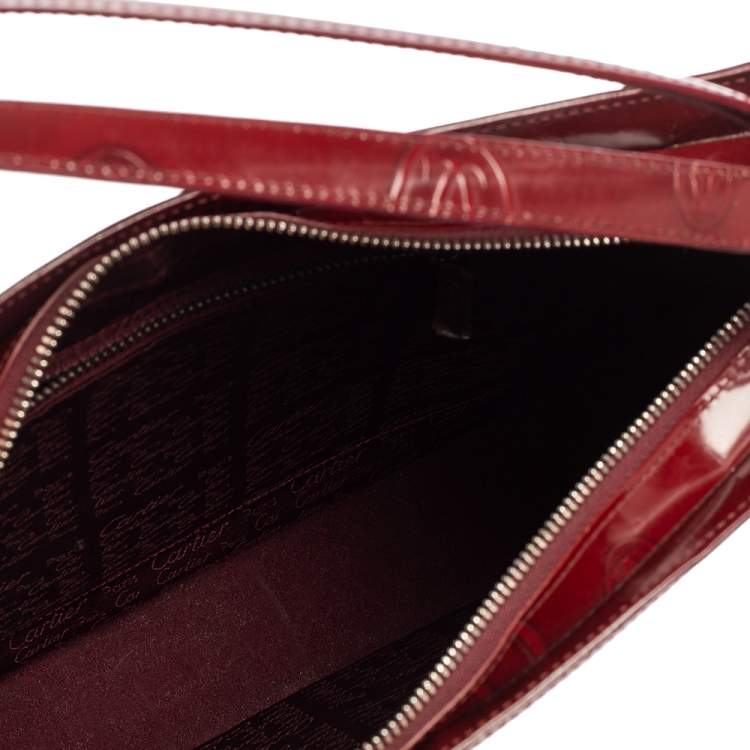 مملوكة مسبقًا Cartier Red Glossy Leather Happy Birthday Shoulder Bag
