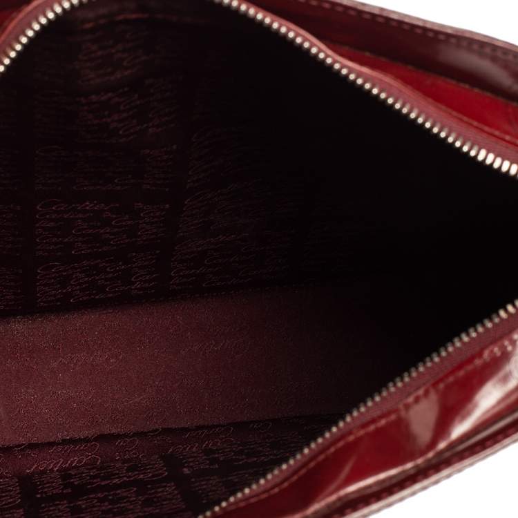 مملوكة مسبقًا Cartier Red Glossy Leather Happy Birthday Shoulder Bag
