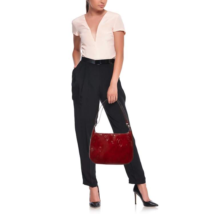مملوكة مسبقًا Cartier Red Glossy Leather Happy Birthday Shoulder Bag