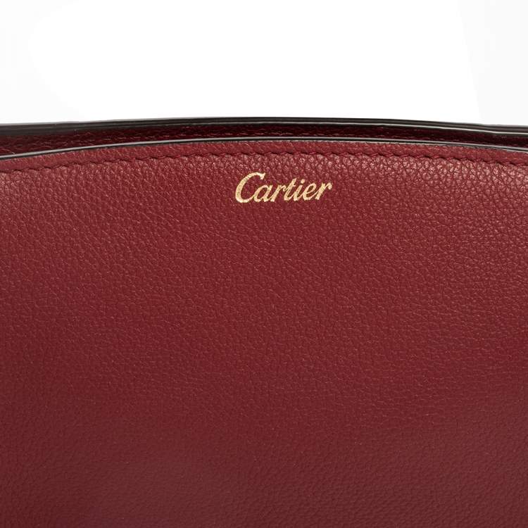 Pre Owned Cartier Red Leather C De Cartier Clutch