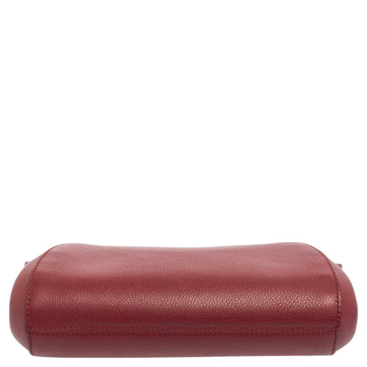 Pre Owned Cartier Red Leather C De Cartier Clutch