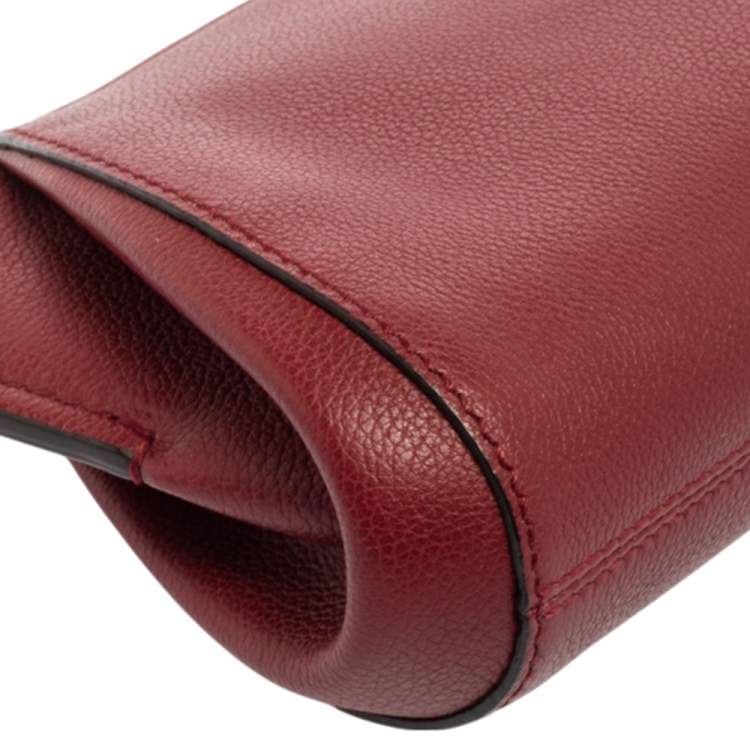 Pre Owned Cartier Red Leather C De Cartier Clutch