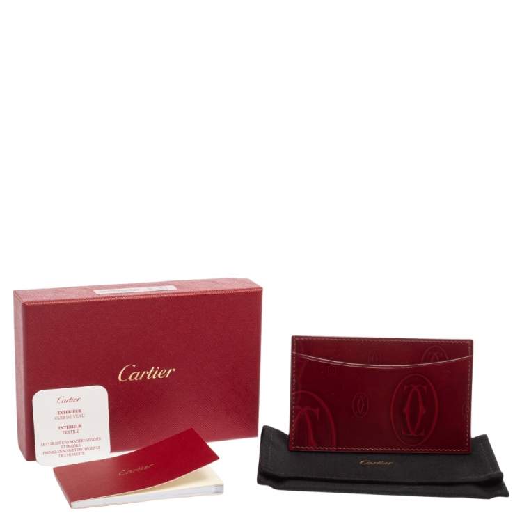 مملوكة مسبقًا Cartier Red Patent Leather Happy Birthday Card Holder