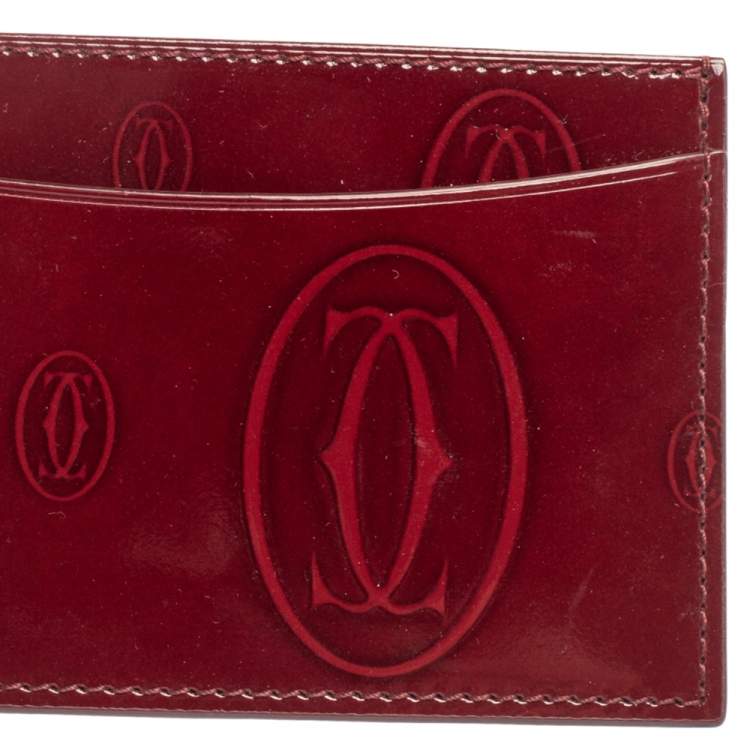 مملوكة مسبقًا Cartier Red Patent Leather Happy Birthday Card Holder