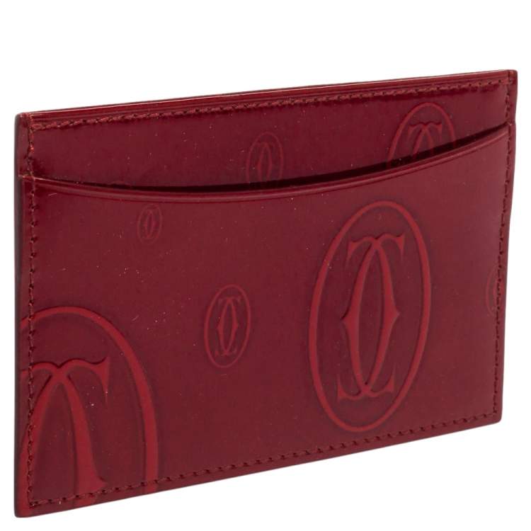 مملوكة مسبقًا Cartier Red Patent Leather Happy Birthday Card Holder
