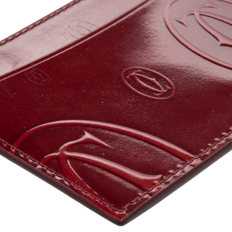 مملوكة مسبقًا Cartier Red Patent Leather Happy Birthday Card Holder