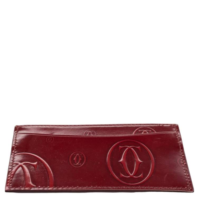 مملوكة مسبقًا Cartier Red Patent Leather Happy Birthday Card Holder