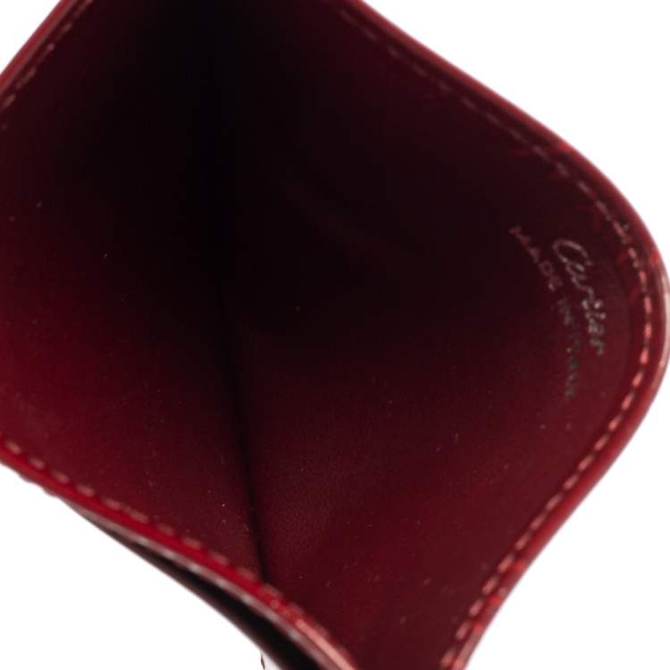 مملوكة مسبقًا Cartier Red Patent Leather Happy Birthday Card Holder