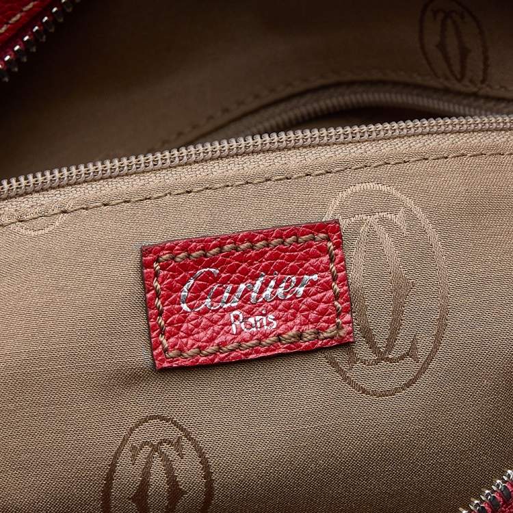 Pre Owned Cartier Red Leather Marcello de Cartier Satchel