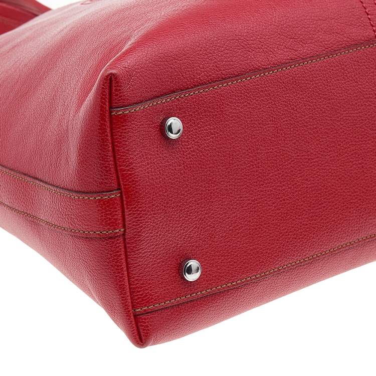 Pre Owned Cartier Red Leather Marcello de Cartier Satchel