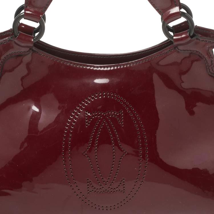 Pre Owned Cartier Red Patent Leather Marcello de Cartier Bag