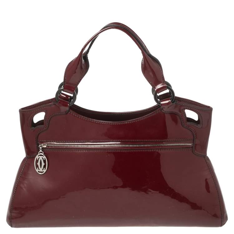 Pre Owned Cartier Red Patent Leather Marcello de Cartier Bag