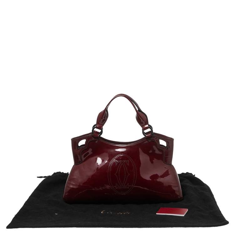 Pre Owned Cartier Red Patent Leather Marcello de Cartier Bag
