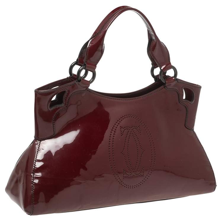 Pre Owned Cartier Red Patent Leather Marcello de Cartier Bag