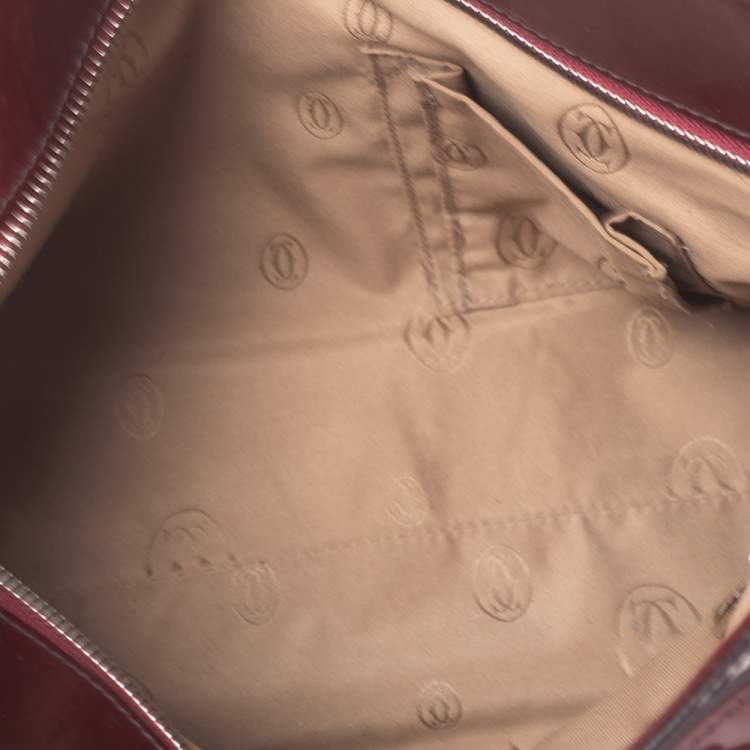 Pre Owned Cartier Red Patent Leather Marcello de Cartier Bag