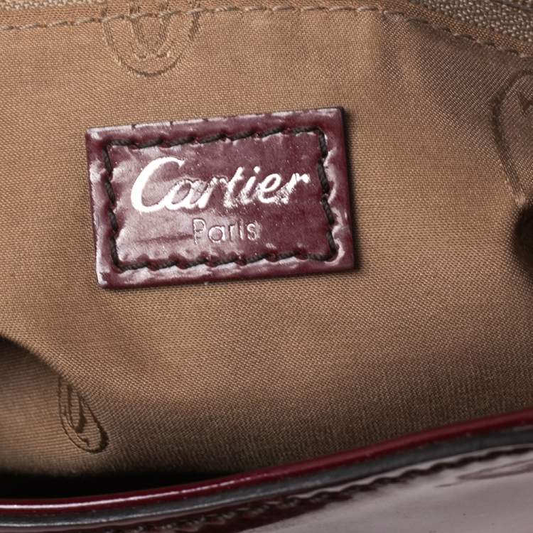 Pre Owned Cartier Red Patent Leather Marcello de Cartier Bag