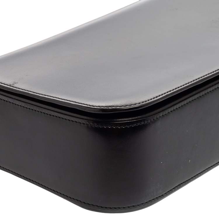 Pre Owned Cartier Black Leather Flap Shoulder Bag