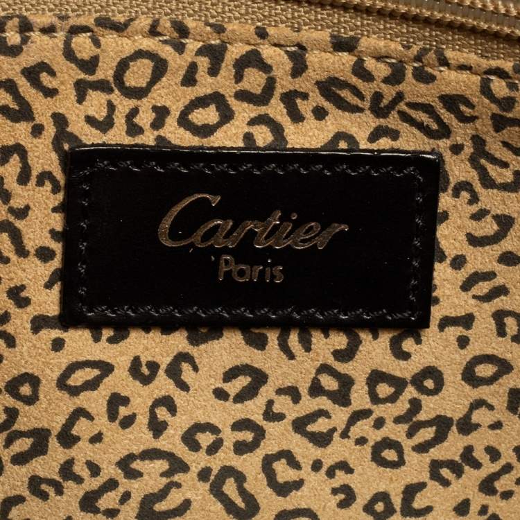 Pre Owned Cartier Black Leather Flap Shoulder Bag