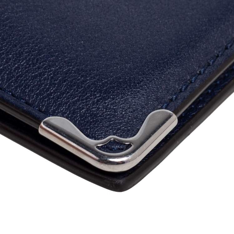 Pre Owned Cartier Blue Leather Must De Cartier Card Holder